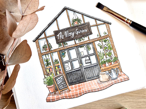 Paper Nook - devanture personnalisés à l'aquarelle